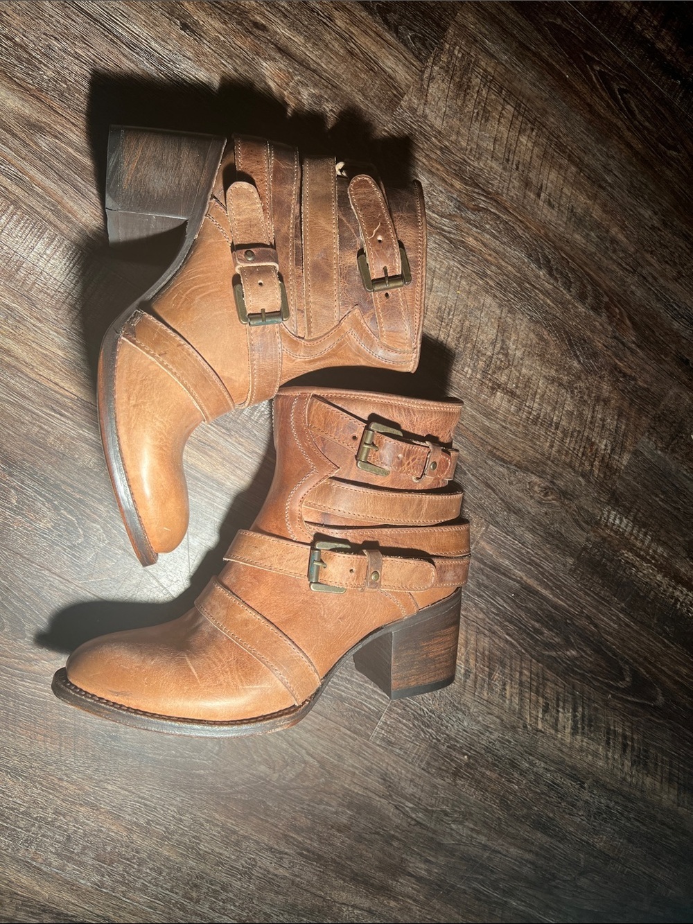 Freebird by Steven Tan Leather Buckle Ankle Booties